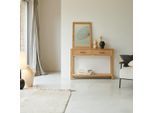 Konsole aus massivem Teakholz 110 cm breit Sideboard mit zwei Schubladen