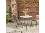 Runder Gartentisch Elio brown aus Premium-Terrazzo und Metall