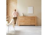 Buffet Anrichte Schrank Teakholz massives helles Holz 170 Minimalys Neu Tikamoon