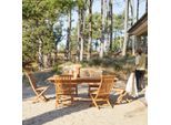 Rechteckige Outdoor-Sitzgruppe aus Akazienholz Capri 6