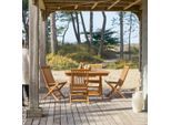 Outdoor Sitzgruppe aus Akazienholz Capri 120 4 Stühle