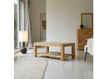 Couchtisch 100x60 cm aus unbehandeltem Teakholz rechteckig mit Alagefläche