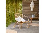 Gartenstuhl Outdoor Stuhl aus Rattan Naturfarben neu Tikamoon