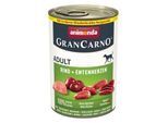 animonda GranCarno Original Nassfutter Hund Adult, Rind und Entenherzen 6x400 g