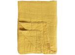 IB Laursen Klassischer Quilt aus Baumwolle, 180 x 130 cm, gelb
