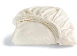 Spannbettlaken CINDERELLA "Doppeljersey", beige (elfenbein), B:90cm, Double-Jersey, Obermaterial: 100% Baumwolle, Bettlaken, Spannbettlaken, Bügel- und knötchenfrei, bis 35cm Höhe