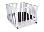 tiSsi Laufgitter , Weiß , Holz , Buche , massiv , 93x100x75 cm , Made in Europe , gepolsterter Boden, höhenverstellbar, zusammenklappbar , Baby & Kindermöbel, Babyzimmer, Laufgitter