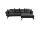 Livetastic Ecksofa , Schwarz , Textil , Füllung: Schaumstoff,Schaumstoff , Ottomane rechts, L-Form , 277x162 cm , Made in Eu , Rücken echt, Armteil links, Armteil rechts , Wohnzimmer, Sofas & Couches, Wohnlandschaften, Ecksofas
