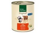 REAL NATURE Original Nassfutter für Hunde Adult Pute mit Kalb 6x800 g