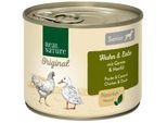 REAL NATURE Original Nassfutter für Hunde Senior Huhn und Ente 24x200 g
