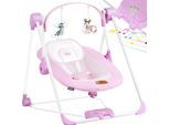 KIDIZ® Babywippe Babyschaukel mit 5 Geschwindigkeitseinstellungen zusammenklappbarer Baby Wippe Schaukel Babyhochstuhl mit Spielbogen Spielzeugen 5 beruhigende Naturgeräusche neugeborene