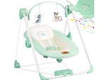 KIDIZ® Babywippe Babyschaukel mit 5 Geschwindigkeitseinstellungen zusammenklappbarer Baby Wippe Schaukel Babyhochstuhl mit Spielbogen Spielzeugen 5 beruhigende Naturgeräusche neugeborene