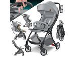 KIDIZ® Kinderwagen Premium Kinderbuggy klappbar Liegebuggy Sportwagen Faltbar 360°Räder 5-Punkt Gurt Inkl. Getränkehalter & Regenabdeckung, verstellbare Rückenlehne & Sonnenverdeck