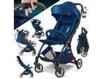 KIDIZ® Kinderwagen Premium Kinderbuggy klappbar Liegebuggy Sportwagen Faltbar 360°Räder 5-Punkt Gurt Inkl. Getränkehalter & Regenabdeckung, verstellbare Rückenlehne & Sonnenverdeck