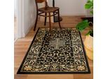 Teppich LUXOR LIVING "Kendra" Gr. 6, schwarz (creme, schwarz), B:200cm H:9mm L:285cm, Kunstfaser, Teppiche, Teppich, Orient-Optik, Wohnzimmer