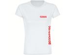 multifanshop Damen T-Shirt - Regensburg - Brust & Seite - Druck rot - Frauen