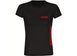 multifanshop Damen T-Shirt - Regensburg - Brust & Seite - Druck rot - Frauen