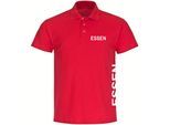 multifanshop Poloshirt - Essen - Brust & Seite - Druck weiß - Polo
