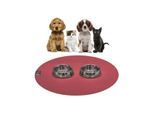 SANOZOO ® - runde Napfunterlage - Öko-Tex und Made in Germany rot 60 cm, 60 cm
