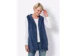 Fleeceweste CLASSIC BASICS, Damen, Gr. 52, blau (jeansblau), 100% Polyester, unifarben, Westen Fleeceweste