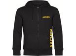 multifanshop Kapuzen Sweatshirt Jacke - Aachen - Brust & Seite - Druck gelb - Sweat