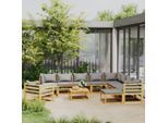 vidaXL 12-tlg. Garten-Lounge-Set mit Auflagen Massivholz Akazie