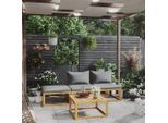 vidaXL 4-tlg. Garten-Lounge-Set mit Auflagen Massivholz Akazie