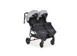 Cangaroo Zwillingskinderwagen 2Gether, Fußabdeckungen, Aluminiumrahmen, faltbar grau
