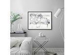 queence Bild »Grauer Marmor«, Abstrakt-Marmor, (1 St.), HD Premium Poster-Druck inkl. Holzrahmen