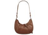 Umhängetasche BRUNO BANANI, Mädchen, Gr. B/H/T: 28cm x 24cm x 9cm onesize, braun (cognac), Leder, leicht glänzend, unifarben, Taschen Umhängetasche, echt Leder