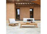 3-Sitzer-Gartenlounge Olia aus Teakholz und Stoff