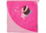 Xxxl Kapuzenbadetuch , Pink , Textil , Prinzessin , 100x100 cm , Oeko-Tex® Standard 100, Handmade in Europe , saugfähig, Aufhängeschlaufe, angenehm weich, hochwertige Qualität, schnelltrocknend, schadstoffgeprüft , Schlafen, Babytextil-kollektionen
