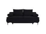 Novel Boxspringsofa , Schwarz , Textil , Füllung: Schaumstoff,Schaumstoff , 204x93x100 cm , Made in Eu , Stoffauswahl, Liegefunktion, Schlafen auf Sitzhöhe, Rücken echt , Wohnzimmer, Sofas & Couches, Sofas, Textilsofas