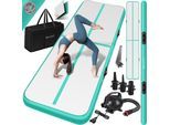 KESSER® Turnmatte Aufblasbar Airtrack 2m/3m/4m/5m/6m Fitness-Matte Gymnastikmatte inkl. Tragetasche & elektr. Luftpumpe Yogamatte, Tumbling Matten, Trainingsmatte, Turn- & Fitness