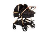 Chipolino Geschwisterkinderwagen Duo Smart klappbar umbaubar verstellbar Fußsack schwarz