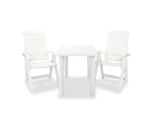 vidaXL 3-tlg. Bistro-Set Kunststoff Weiß