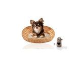 Rohrschneider ® runder Hundekorb aus geflochtener Wasserhyazinthe, Hundesofa für kleine, mittelgroße und große Hunde