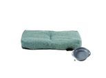 Rohrschneider ® Hundebett mit Anti-Rutsch-Boden, strapazierfähiges Kissen für Hunde und Katzen, B47 x T30 x H7 cm, inkl. Gratis-Wassernapf