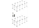 SONGMICS 2er set L-XL Freigehege mit Bodenplatten weiß 1,25 m, 63 cm, 42 cm