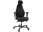 Mid.you Chefsessel , Schwarz , Textil , Drehkreuz , 72x121x60 cm , Wippmechanik mit Härtegradeinstellung, ergonomische Rückenlehne , Büromöbel, Bürostühle, Chefsessel