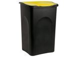 Deuba® Mülleimer Schwarz/Gelb Kunststoff 50L