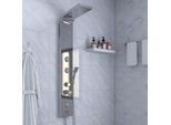 Luxus Edelstahl Duschpaneel 140x20x46 cm Regenwasserdusche Tropenbrause Massagefunktion Handbrause Easy Clean Oberfläche leichte Montage