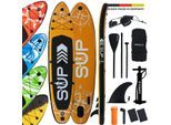 24MOVE® Standup Paddle Board SUP, inkl. Zubehör, Paddel und Hochdruckpumpe, ORANGE, 366x80x15cm