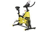 Fahrradtrainer höhenverstellbar Rollentrainer Stahl ABS Gelb+Schwarz