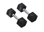 2er-Set Gummi-Hantel 4 KG Fitness Hantel Kurzhantel für Trainingsraum Büro sechseckige Form Metall Gummi Schwarz