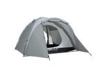 Campingzelt für 2-3 Personen Glasfaser Tür mit Reißverschluss Meshfenster inkl. Transporttasche Kuppelzelt 190T PU2000mm Glasfaser Grau