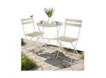 tectake® Bistrotisch Set, für 2 Personen, widerstandsfähig, Belastbarkeit Stuhl 120 kg