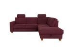 Sit & More Ecksofa , Dunkelrot , Textil , Buche , massiv , Ottomane rechts, L-Form , 236x213 cm , Fsc, Goldenes M, Made in EU, DGM-Klimapakt , Schlafen auf Sitzhöhe, Rücken echt, Armteil links , Wohnzimmer, Sofas & Couches, Wohnlandschaften, Ecksofas