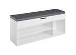 tectake® Schuhbank, für 9 Paar Schuhe, großes Klappfach, 104 x 30 x 49 cm
