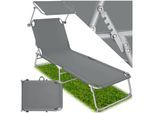 tectake® Gartenliege, klappbar, 4-fach verstellbare Rückenlehne, 190 x 68 x 28 cm